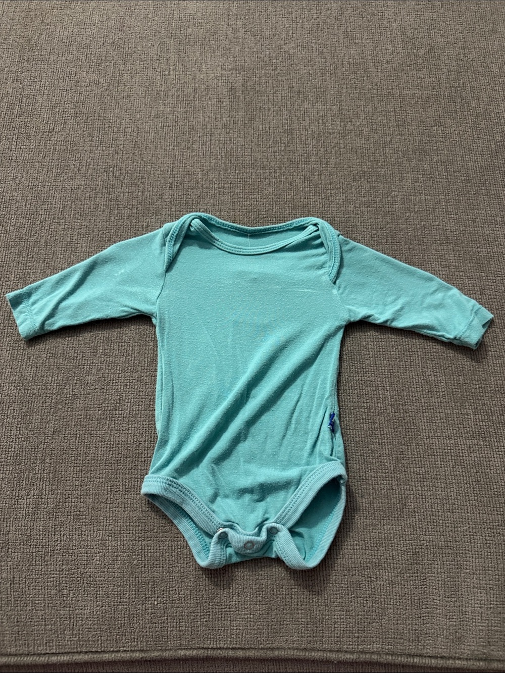 Kickee Pants Teal Long-Sleeve One-Piece Bodysuit